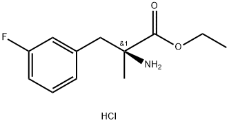 (S)-ETHYL 2-AMINO-3-(3-FLUOROPHENYL)-2-METHYLPROPANOATE HYDROCHLORIDE 结构式
