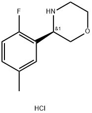 (3R)-3-(2-FLUORO-5-METHYLPHENYL)MORPHOLINE HYDROCHLORIDE 结构式