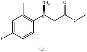 METHYL (3S)-3-AMINO-3-(4-FLUORO-2-METHYLPHENYL)PROPANOATE HYDROCHLORIDE 结构式