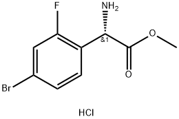 METHYL(2S)-2-AMINO-2-(4-BROMO-2-FLUOROPHENYL)ACETATE HYDROCHLORIDE 结构式