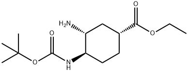 ethyl (1R,3R,4R)-3-amino-4-{[(tert-butoxy)carbonyl]amino}cyclohexane-1-carboxylate 结构式