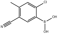 (2-氯-5-氰基-4-甲基苯基)硼酸 结构式