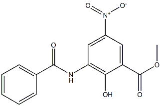 3-苯甲酰胺-2-羟基-5-硝基苯甲酸甲酯 结构式