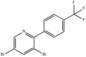 3,5-Dibromo-6-(4-trifluoromethylphenyl)pyridine 结构式