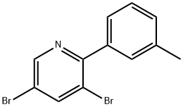 3,5-Dibromo-2-(3-tolyl)pyridine 结构式