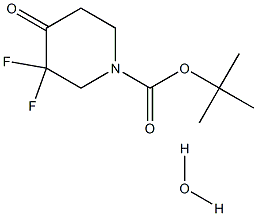 3,3-二氟-4-氧代哌啶-1-羧酸叔丁酯水合物 结构式