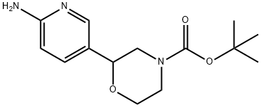 tert-butyl 2-(6-aminopyridin-3-yl)morpholine-4-carboxylate 结构式