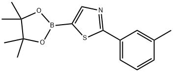 5-(4,4,5,5-tetramethyl-1,3,2-dioxaborolan-2-yl)-2-(m-tolyl)thiazole 结构式