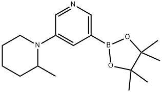 5-(2-Methylpiperidin-1-yl)pyridine-3-boronic acid pinacol ester 结构式