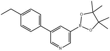 5-(4-Ethylphenyl)pyridine-3-boronic acid pinacol ester 结构式