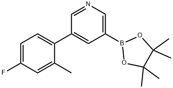 5-(2-Methyl-4-fluorophenyl)pyridine-3-boronic acid pinacol ester 结构式