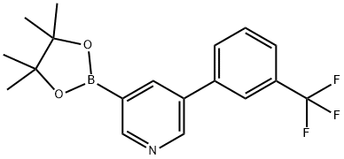 5-(3-Trifluoromethylphenyl)pyridine-3-boronic acid pinacol ester 结构式