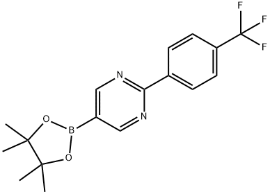 5-(4,4,5,5-tetramethyl-1,3,2-dioxaborolan-2-yl)-2-(4-(trifluoromethyl)phenyl)pyrimidine 结构式
