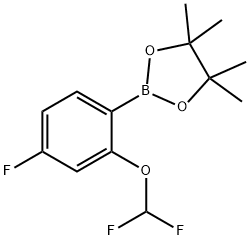 2-(2-(二氟甲氧基)-4-氟苯基)-4,4,5,5-四甲基-1,3,2-二氧硼烷 结构式