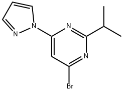 4-Bromo-2-(iso-propyl)-6-(1H-pyrozol-1-yl)pyrimidine 结构式