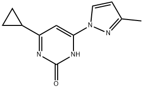 2-hydroxy-4-(1H-3-methylpyrozol-1-yl)-6-cyclopropylpyrimidine 结构式