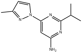 4-Amino-2-(iso-propyl)-6-(1H-3-methylpyrozol-1-yl)pyrimidine 结构式