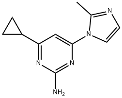 2-amino-4-(1H-2-methylimidazol-1-yl)-6-cyclopropylpyrimidine 结构式