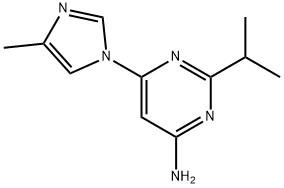 4-Amino-2-(iso-propyl)-6-(1H-4-methylimidazol-1-yl)-pyrimidine 结构式