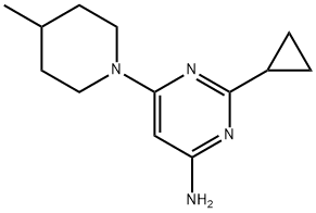4-Amino-2-cyclopropyl-6-(4-methylpiperidin-1-yl)pyrimidine 结构式