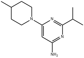 4-amino-2-(iso-propyl)-6-(4-methylpiperidin-1-yl)pyrimidine 结构式