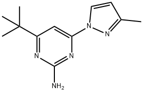 2-amino-4-(1H-3-methylpyrozol-1-yl)-6-(tert-butyl)pyrimidine 结构式