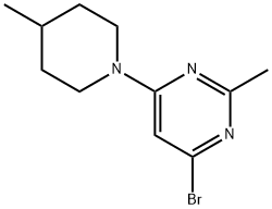 4-bromo-2-methyl-6-(4-methylpiperidin-1-yl)pyrimidine 结构式
