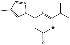 4-Hydroxy-2-(iso-propyl)-6-(1H-4-methylpyrozol-1-yl)pyrimidine 结构式