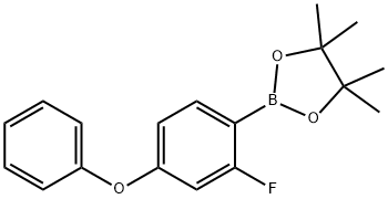 2-(2-氟-4-苯氧基苯基)-4,4,5,5-四甲基-1,3,2-二氧硼杂环戊烷 结构式