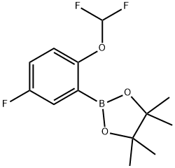 2-(2-(二氟甲氧基)-5-氟苯基)-4,4,5,5-四甲基-1,3,2-二氧杂硼烷 结构式