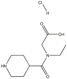 乙基 2-[(哌啶-4-基)甲酰氨基]醋酸盐盐酸 结构式