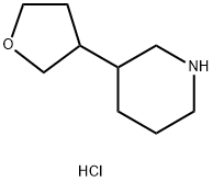 3-(oxolan-3-yl)piperidine hydrochloride 结构式