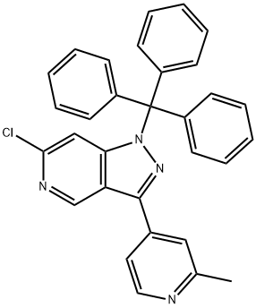 6-氯-3-(2-甲基-吡啶-4-基)-1-三苯甲基-1H-吡唑并[4,3-C]吡啶 结构式