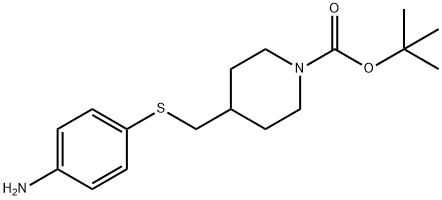 4-(4-Amino-phenylsulfanylmethyl)-piperidine-1-carboxylic acid tert-butyl ester 结构式