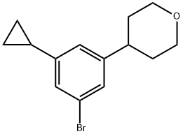 4-(3-bromo-5-cyclopropylphenyl)tetrahydro-2H-pyran 结构式