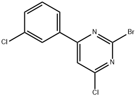 2-Bromo-4-chloro-6-(3-chlorophenyl)pyrimidine 结构式