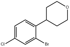 3-Chloro-6-(4-tetrahydropyranyl)bromobenzene 结构式