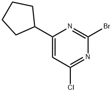 2-Bromo-4-chloro-6-(cyclopentyl)pyrimidine 结构式