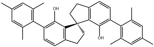 (R)-2,2',3,3'-Tetrahydro-6,6'-bis(2,4,6-trimethylphenyl)-1,1'-spirobi[1H-indene]-7,7'-diol 结构式