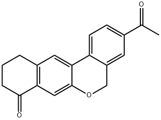 3-乙酰基-10,11-二氢-5H-二苯并[C,G]色烯-8(9H)-酮 结构式