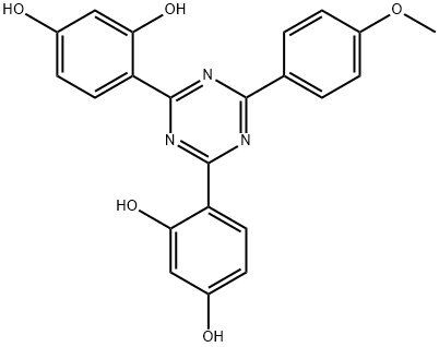 2,6-(2,4-二羟基苯基)-4-(4-甲氧基苯基)- [1,3,5 ]三嗪 结构式