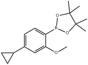 2-(4-环丙基-2-甲氧基苯基)-4,4,5,5-四甲基-1,3,2-二氧杂硼烷 结构式