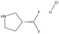 (R)-3-(difluoromethyl)pyrrolidine hydrochloride 结构式