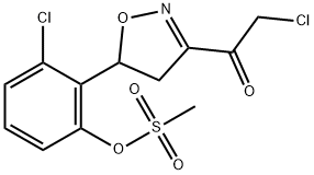 Ethanone, 2-chloro-1-[5-[2-chloro-6-[(methylsulfonyl)oxy]phenyl]-4,5-dihydro-3-isoxazolyl]- 结构式