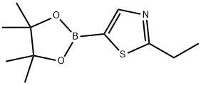 2-ethyl-5-(4,4,5,5-tetramethyl-1,3,2-dioxaborolan-2-yl)thiazole 结构式