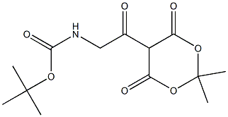 tert-butyl 2-(2,2-dimethyl-4,6-dioxo-1,3-dioxan-5-yl)-2-oxoethylcarbamate 结构式