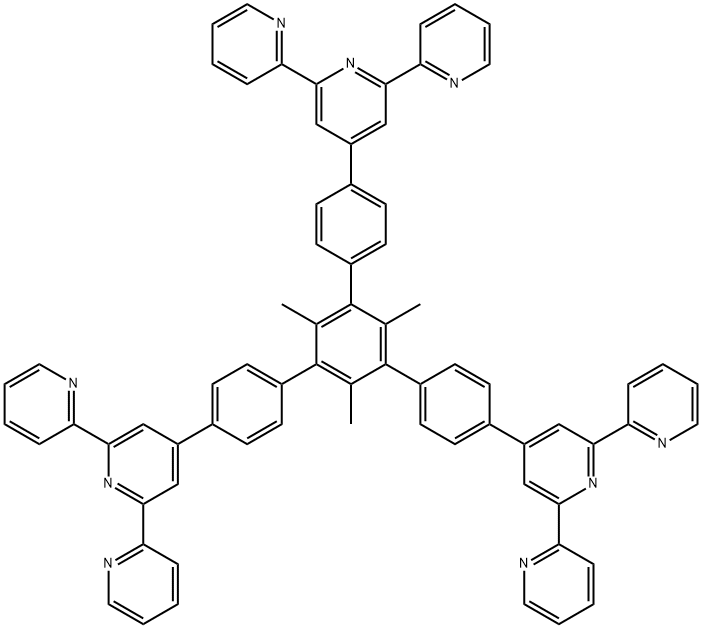 [1,3,5-三甲基-2,4,6-三 (4'-三联吡啶基苯基)] 苯 结构式