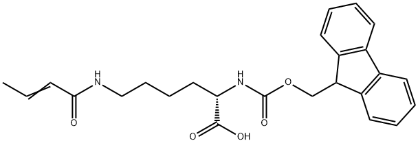 (2S)-6-[[(E)-but-2-enoyl]amino]-2-(9H-fluoren-9-ylmethoxycarbonylamino)hexanoic acid 结构式