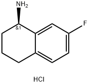 (1R)-7-氟-1,2,3,4-四氢萘-1-胺盐酸 结构式