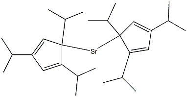 bis[1,2,4-tris(propan-2-yl)cyclopenta-2,4-dien-1-yl]strontium 结构式